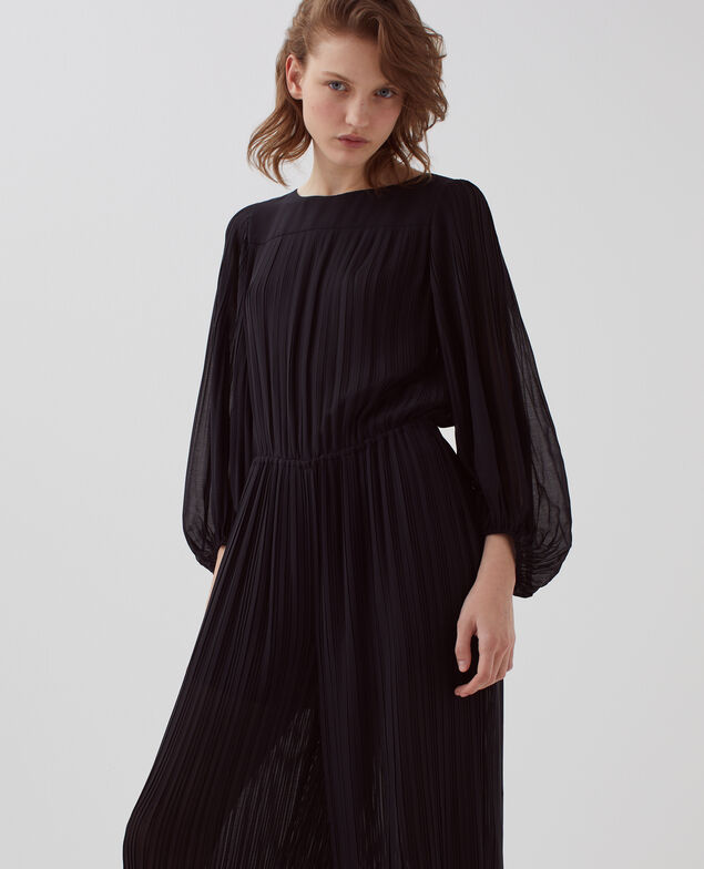 Pleated playsuit H091 black beauty