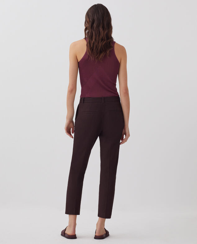MARGUERITE - Cigarette trousers J790 chocolate plum