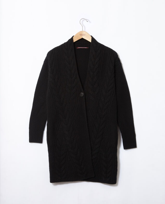 Cardigan with braiding details Black