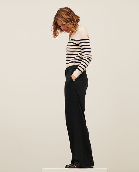YVONNE - Loose trousers 4216 black_beauty 3spj188c17