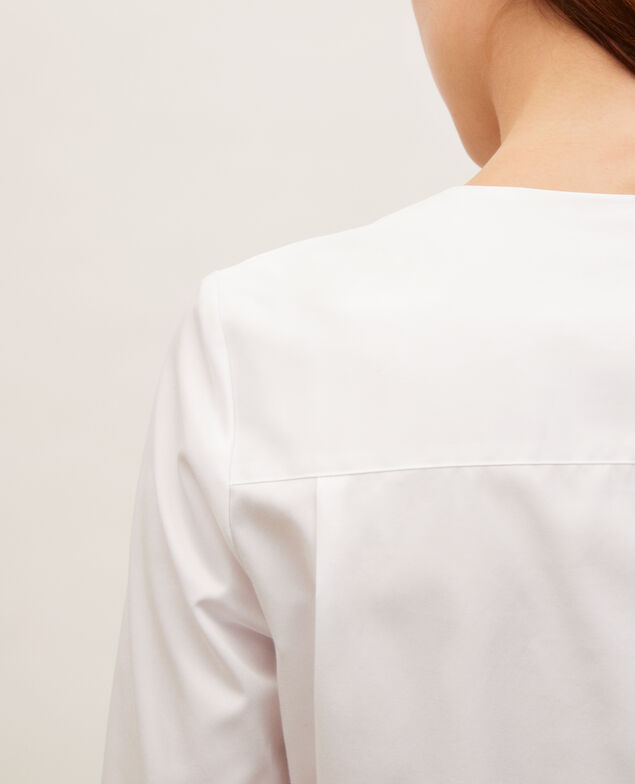  Cotton blouse with removable neck tie Brilliant white