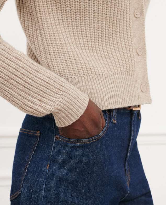 Virgin wool cardigan 8810 02 lightgray