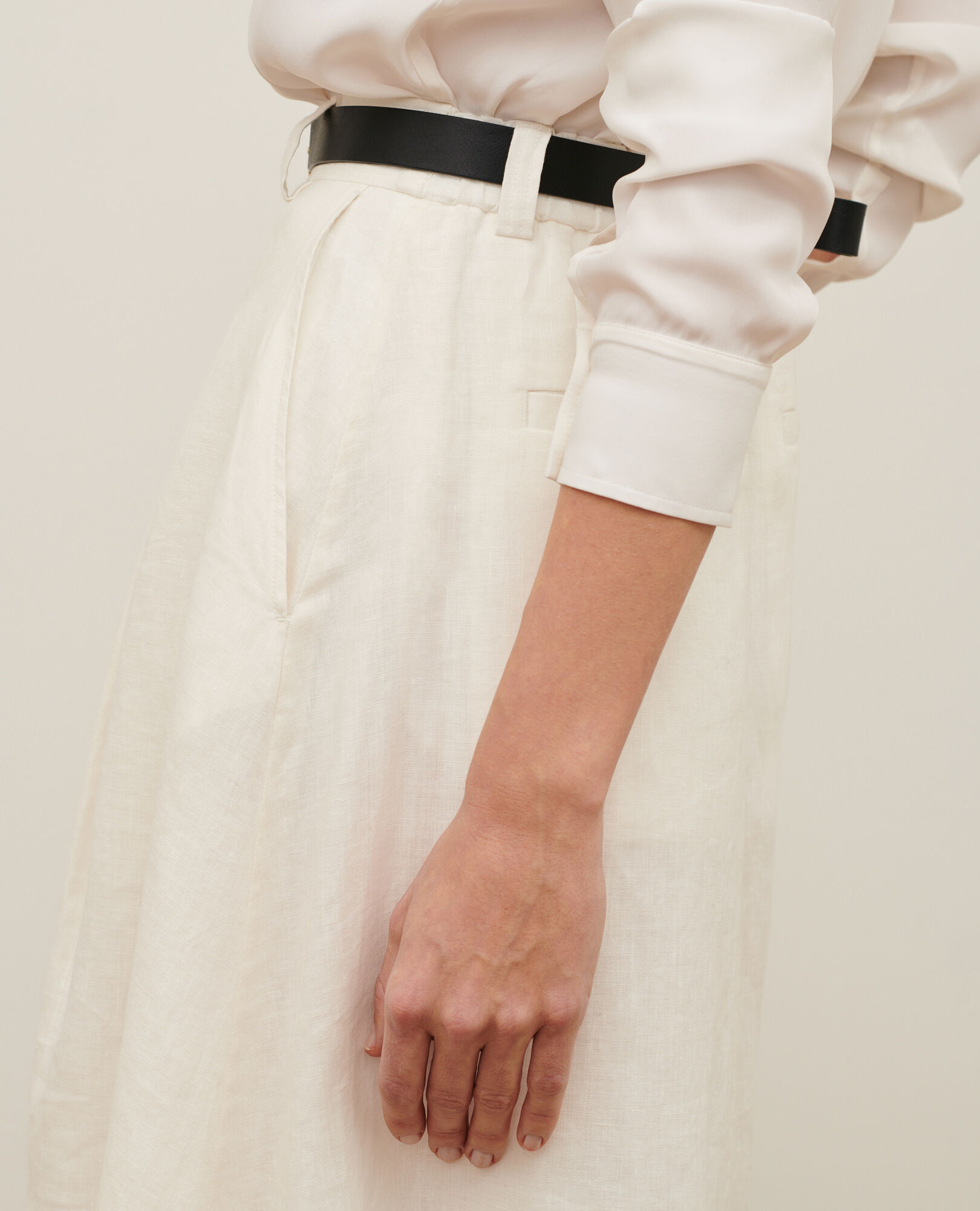Linen midi skirt 01 white 2ssk500f04