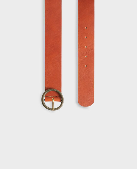 Wide leather belt 9902 29 dark orange 2wbe187