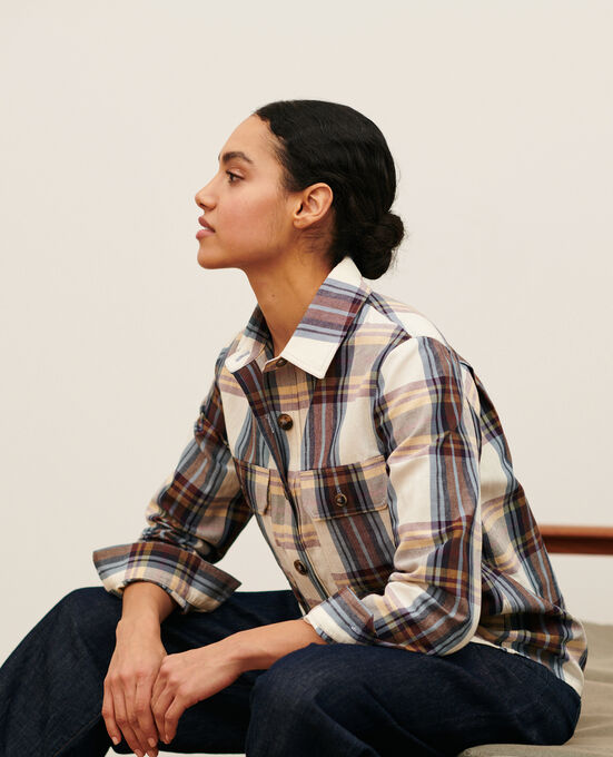 Cotton blend overshirt 0180 WINE