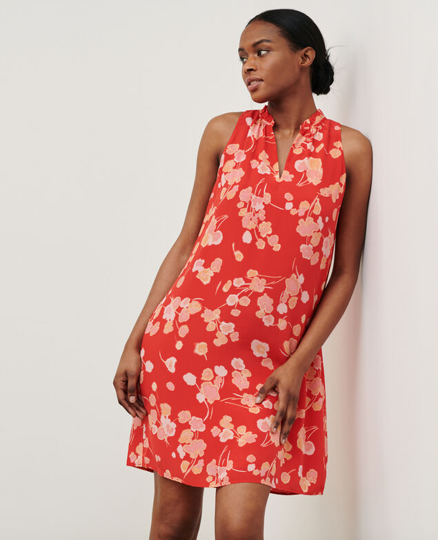 Silk dress 7300 print red