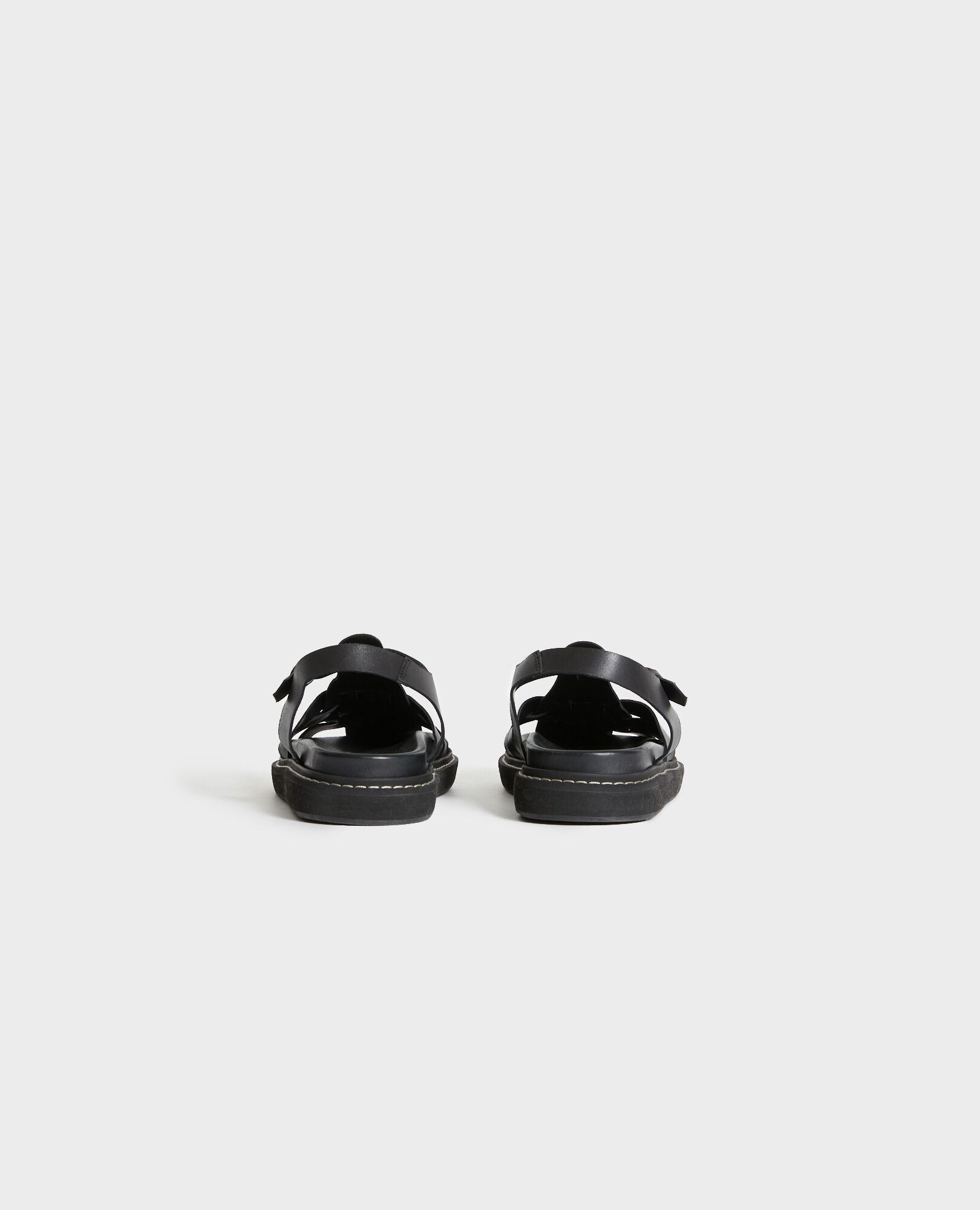Leather sandals 09 black 2ss22442