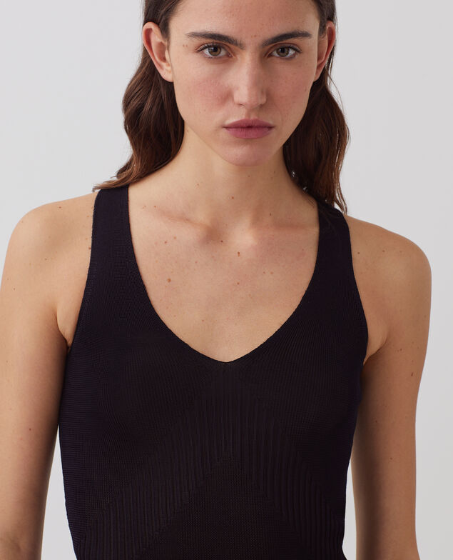 Rib knit tank dress H695 night sky