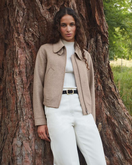 Wool blend jacket A304 NATURAL