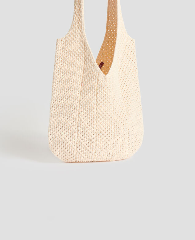 Cotton crochet tote bag J300 natural