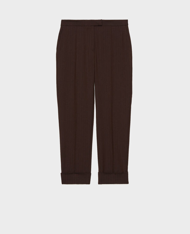MARGUERITE - Cigarette trousers Coffee bean