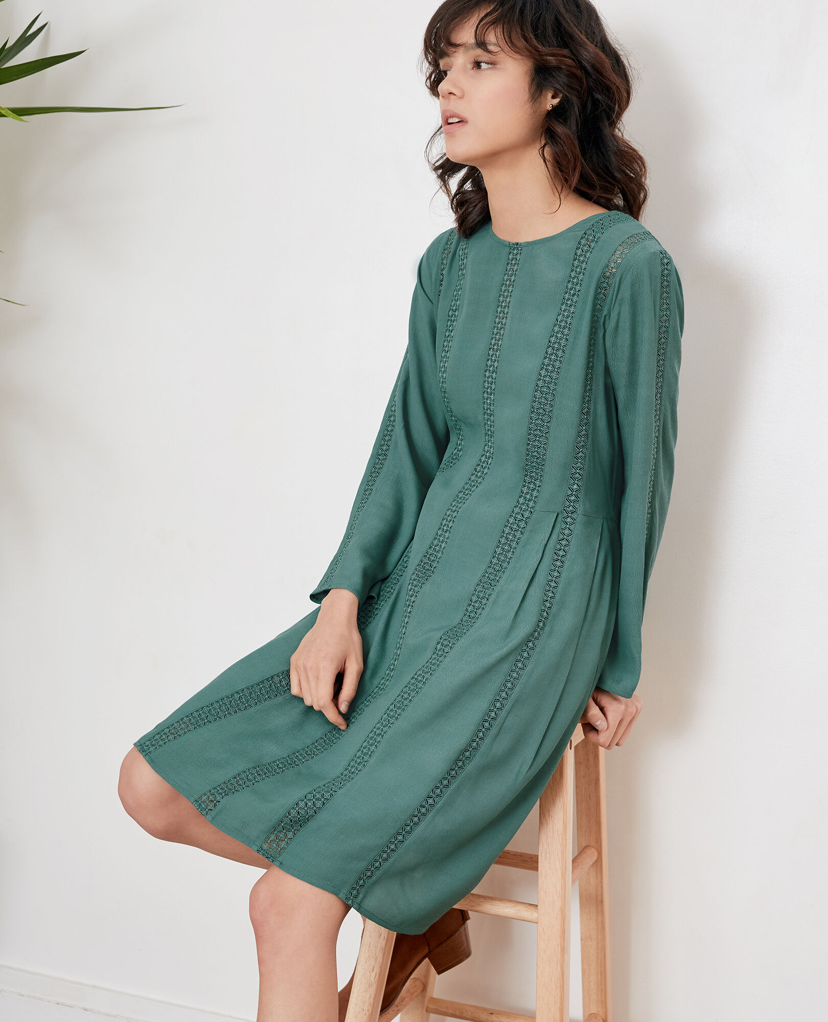 Robe verte comptoir online des cotonniers