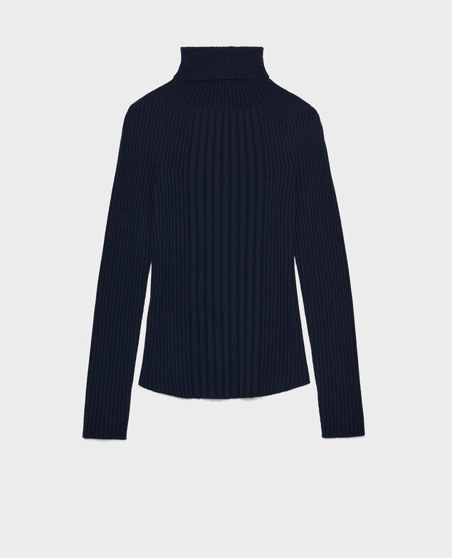 Merino wool blend roll neck jumper