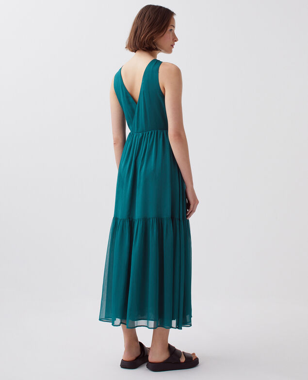 Fluid maxi dress H644 spruced-up blue