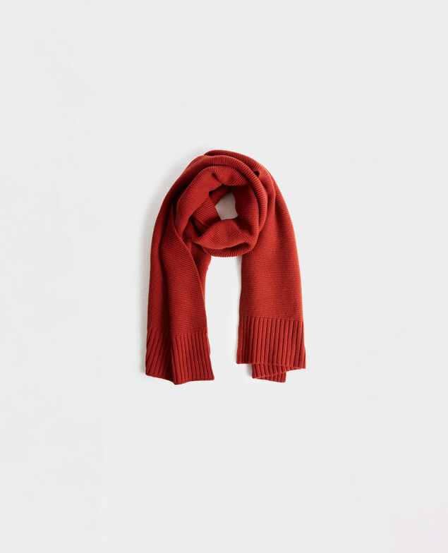 Knitted wool scarf Brandy brown