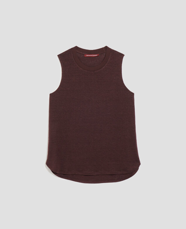 MARCELLE - Linen tank top U190 wine