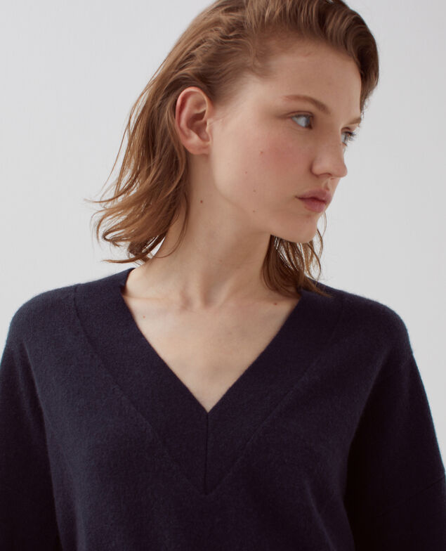 Cashmere V-neck jumper H695 night sky