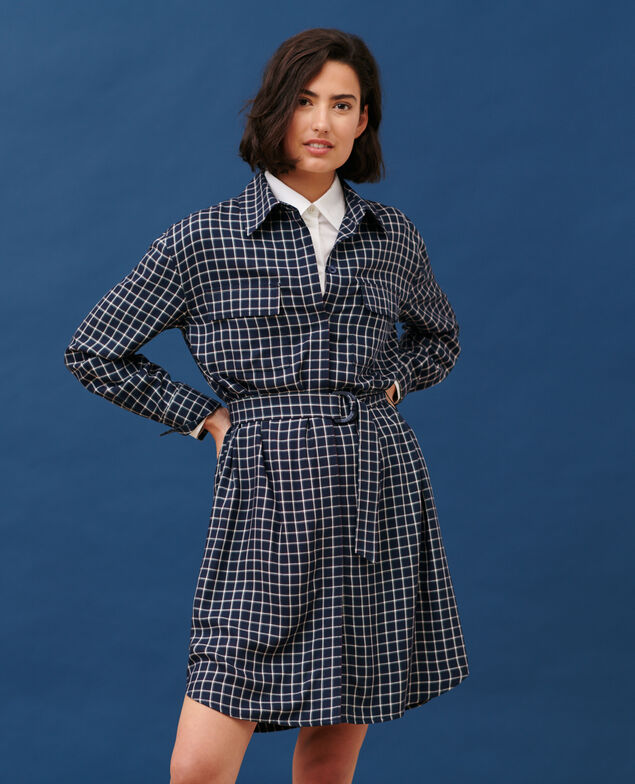 Check shirt dress 8869 69 navy check