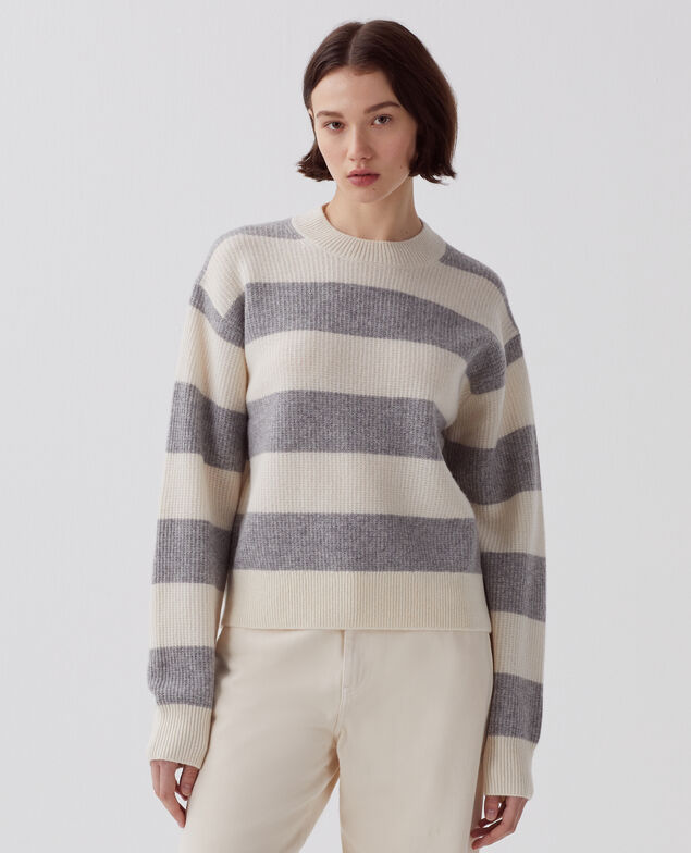 Wool jumper I014 st grey/white