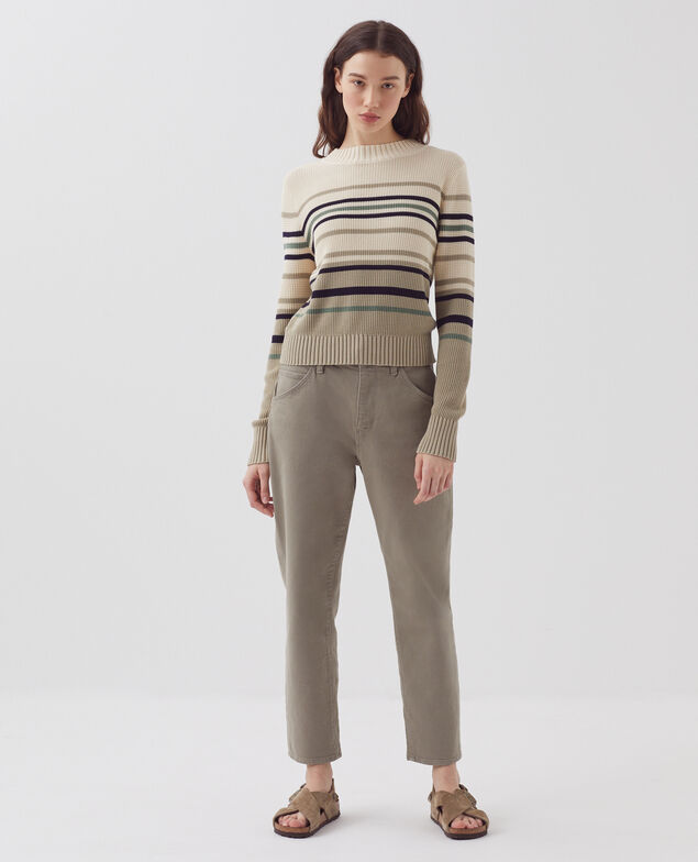 Round neck cotton jumper H301 st albore terre