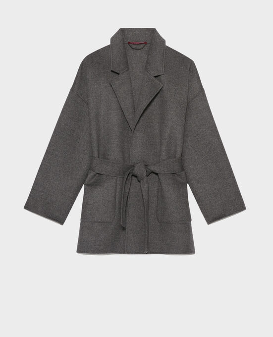 Double-sided wool and cashmere coat GRIS CHINE