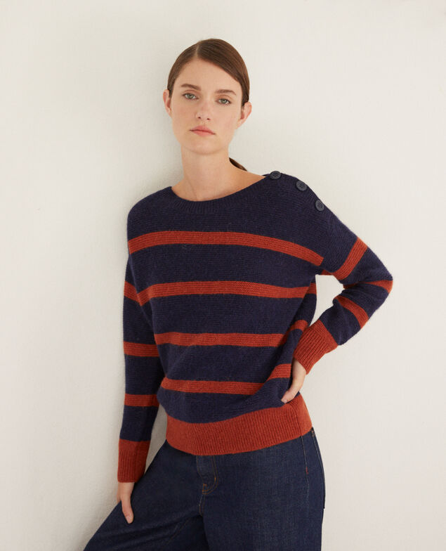 Boat neck jumper Peacoat/picante