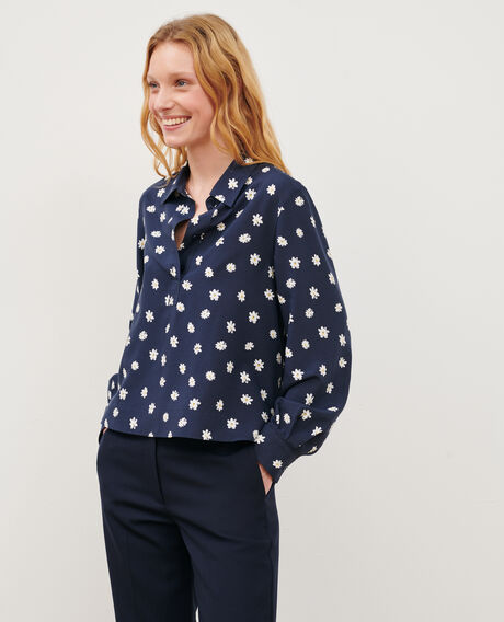 Silky printed shirt 0694 daisy 3sbl243v09