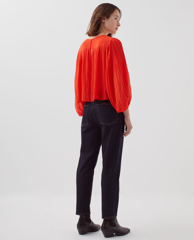 Pleated blouse I250 cherry tomato