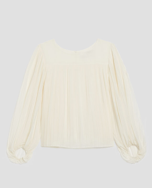 Pleated blouse I012 papyrus creme