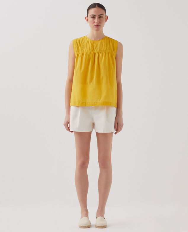 Cotton voile sleeveless top J450 ceylon yellow