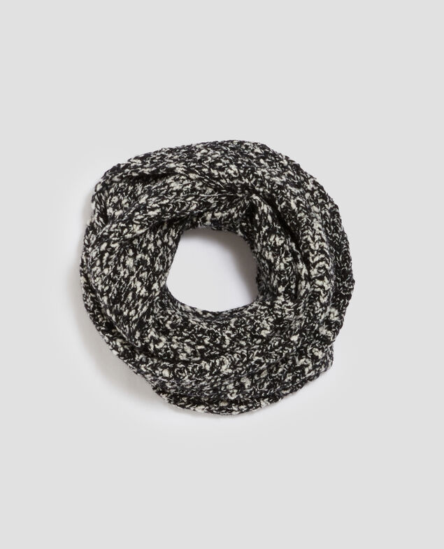 Bouclé wool snood I099 boucle blk/white