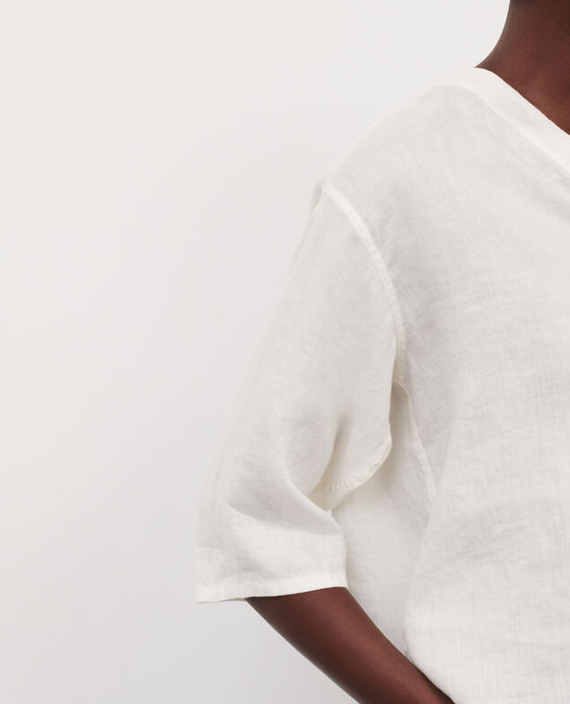Linen tunic blouse 01 white