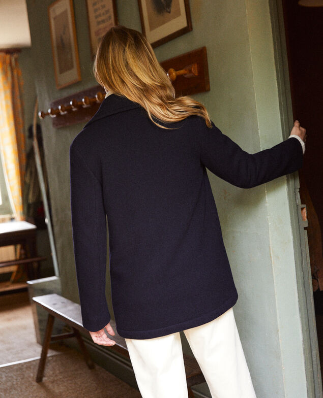 Double-breasted pea coat Dark navy
