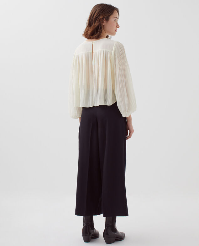 Pleated blouse I012 papyrus creme