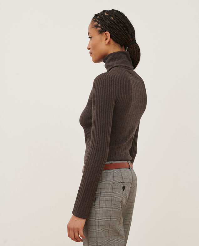 Merino wool blend roll neck jumper