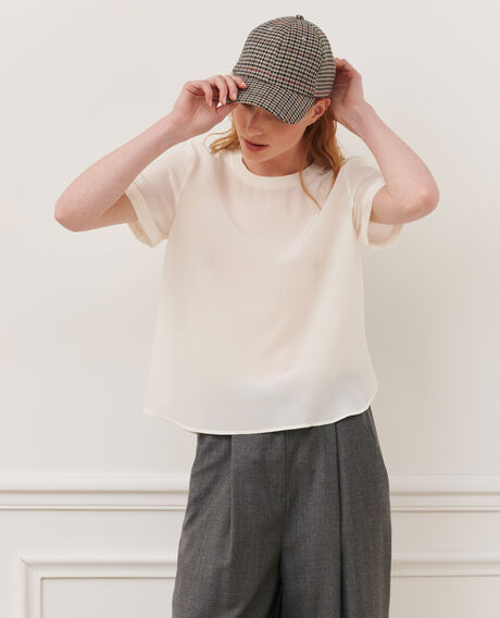 CORINNE - Silk t-shirt 01 white 2sto013s01