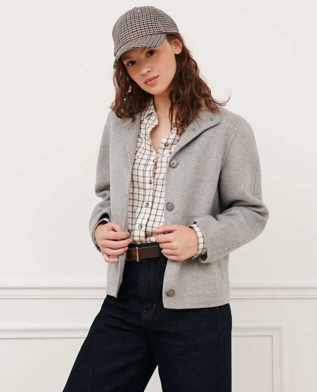 Double-sided wool and cashmere jacket 8848 03 gray