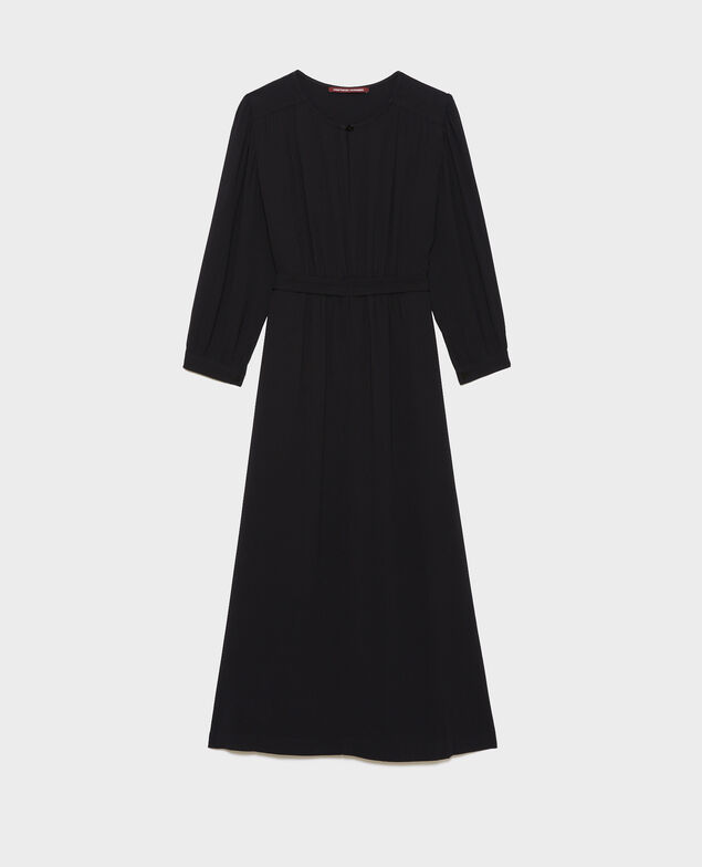 Loose belted maxi dress Black beauty