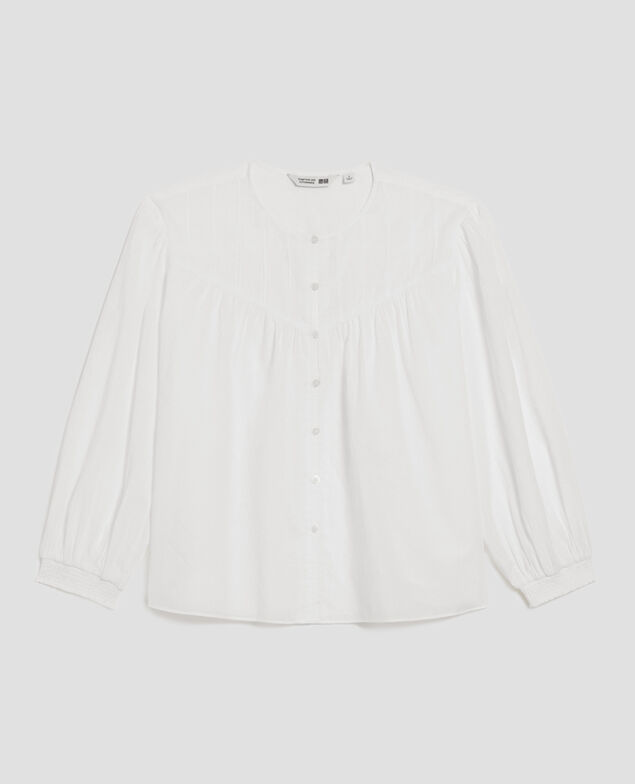 Cotton voile blouse H013 gardenia