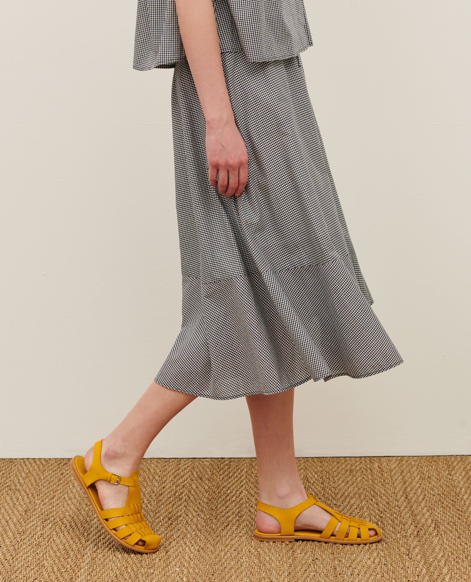 Cotton voile gingham skirt vichy - Comptoir des Cotonniers