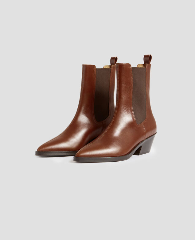 Leather boots I344 brown
