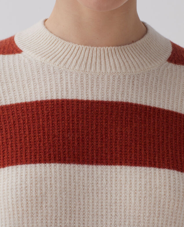 Wool jumper I270 st orange/white