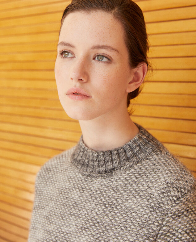 Turtleneck jumper Silver gray/trush