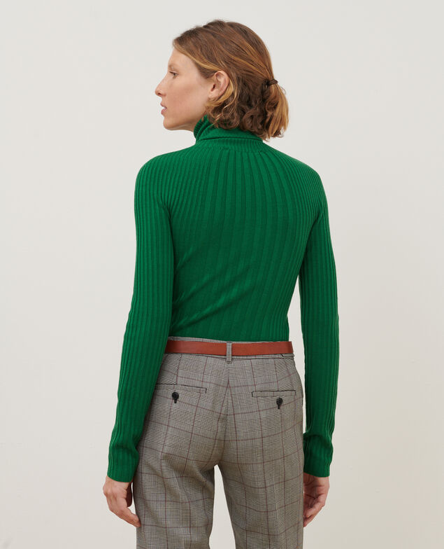 Merino wool blend roll neck jumper