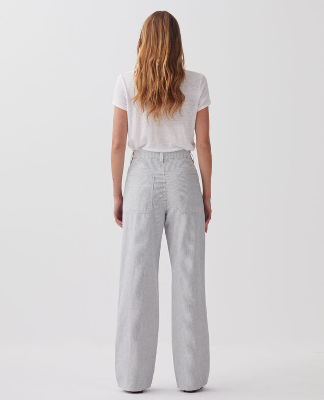 BLANDINE - Straight trousers H611 blue mini st