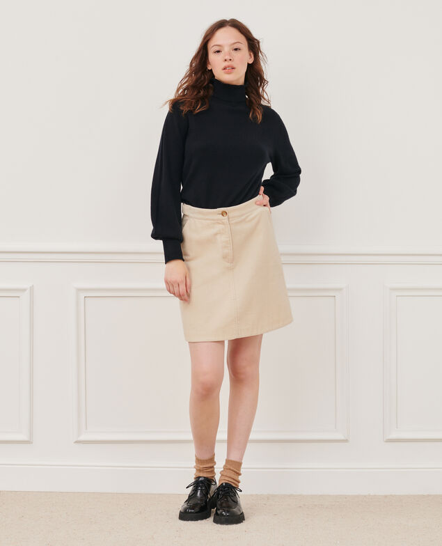 3D fine cashmere turtleneck jumper Black beauty