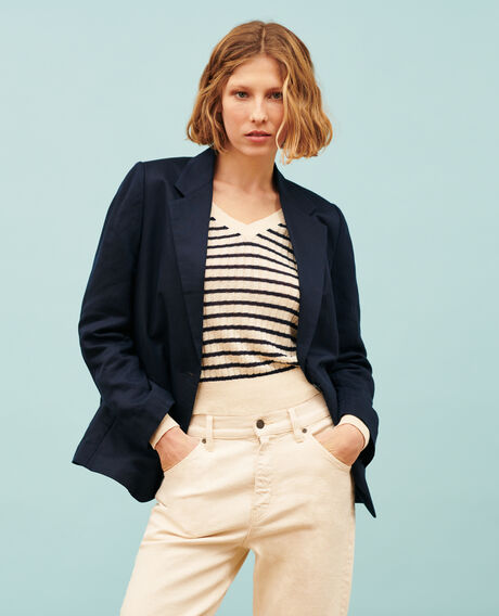 Linen blend blazer 4277 night_sky 3sja129f02