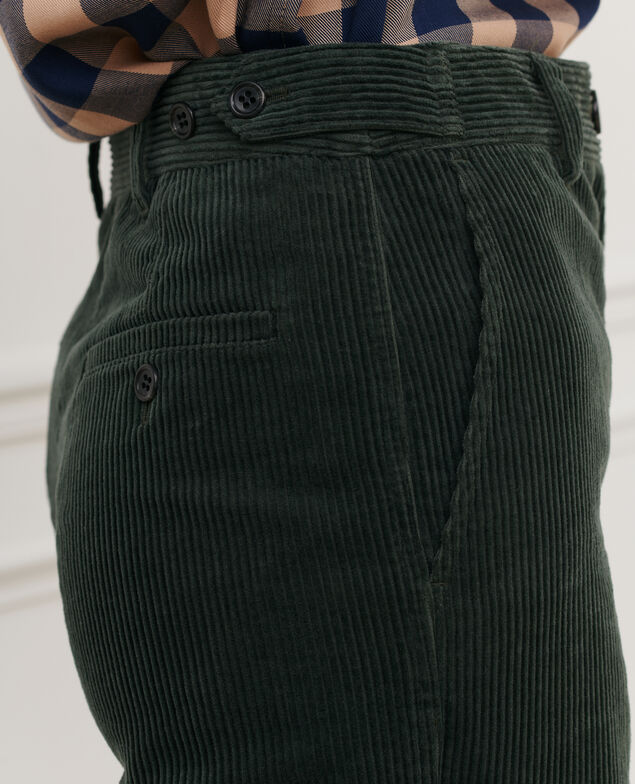 BLANDINE - Corduroy straight trousers 8817 58 darkgreen