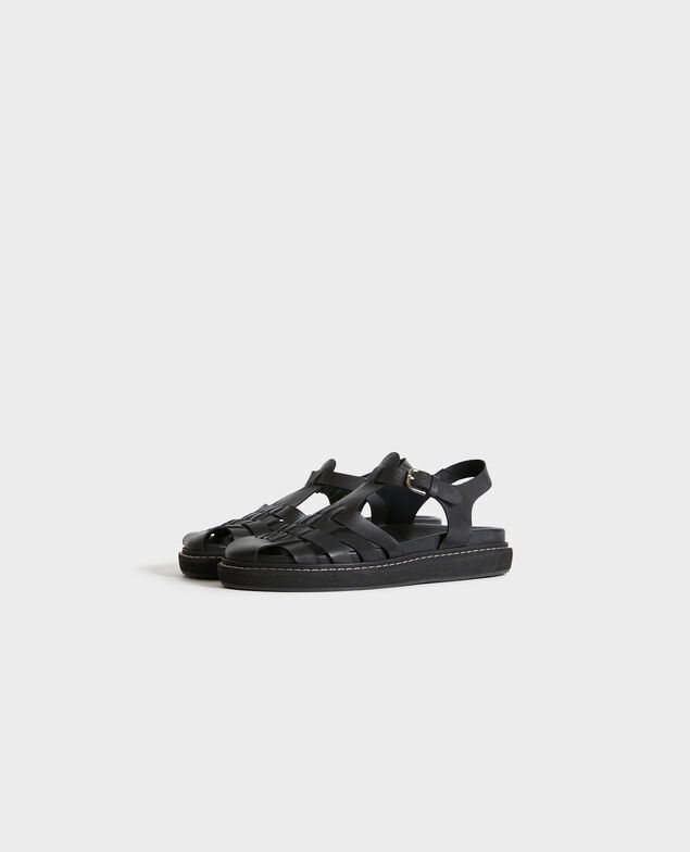 Leather sandals 09 black