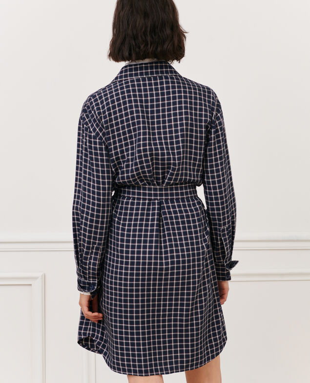 Check shirt dress 8869 69 navy check